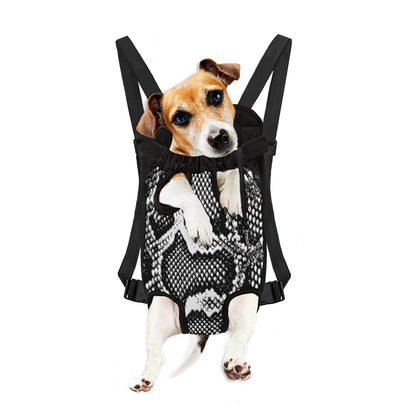 Black And White Snakeskin Print Pet Carrier Backpack