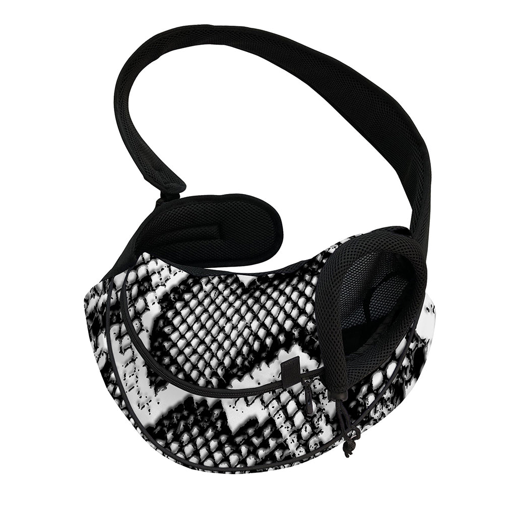 Black And White Snakeskin Print Pet Sling Carrier