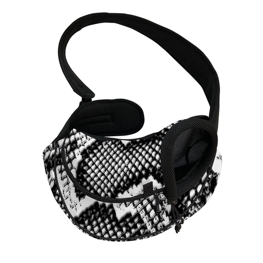 Black And White Snakeskin Print Pet Sling Carrier