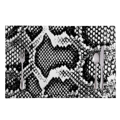 Black And White Snakeskin Print Placemat