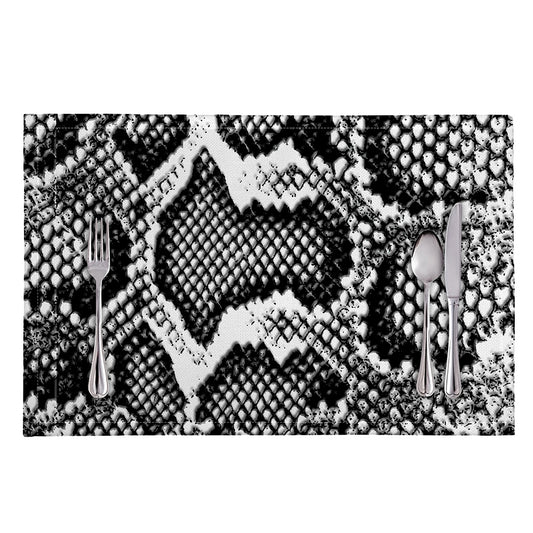 Black And White Snakeskin Print Placemat