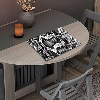 Black And White Snakeskin Print Placemat