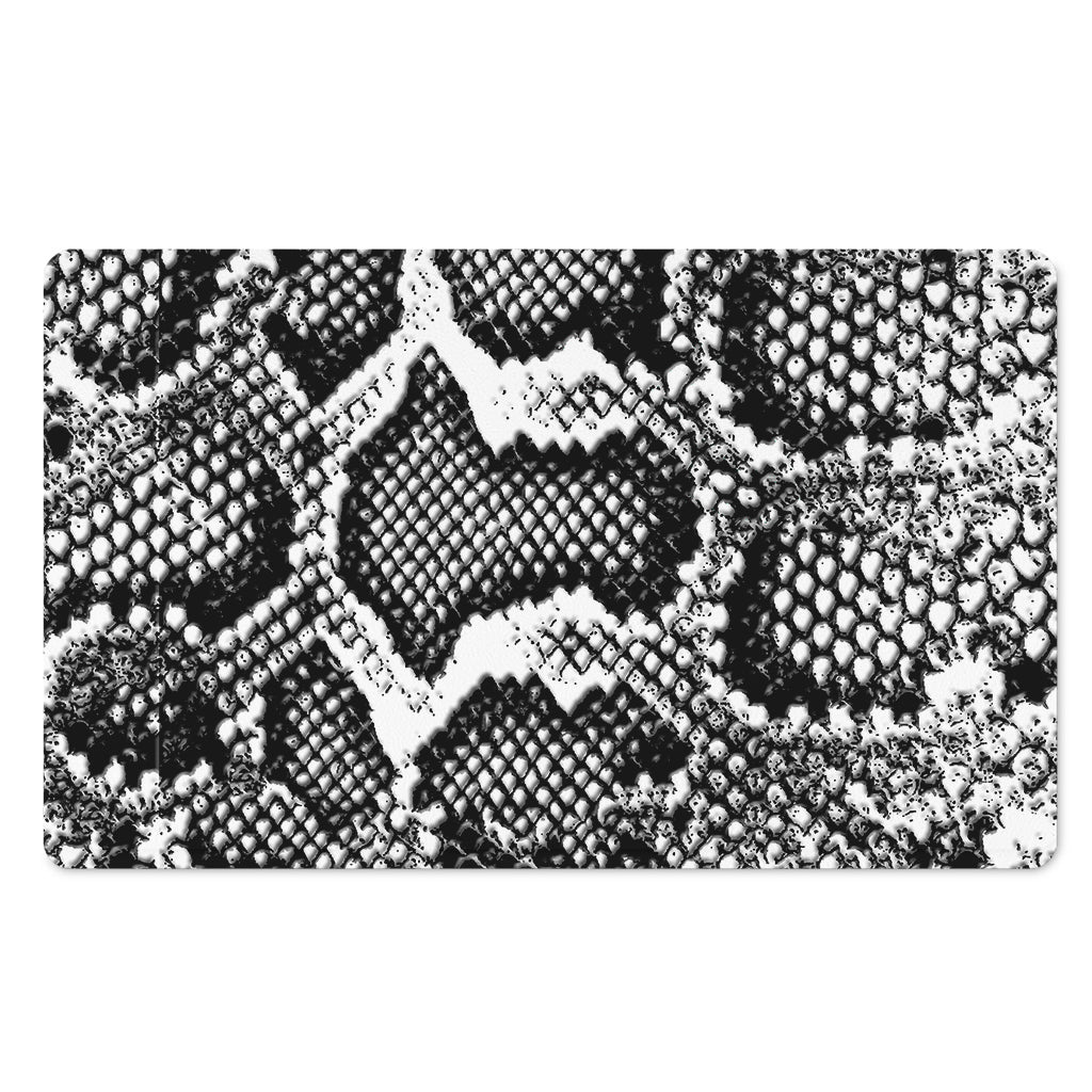 Black And White Snakeskin Print Polyester Doormat