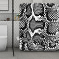 Black And White Snakeskin Print Polyester Shower Curtain
