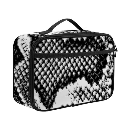 Black And White Snakeskin Print Portable Lunch Bag