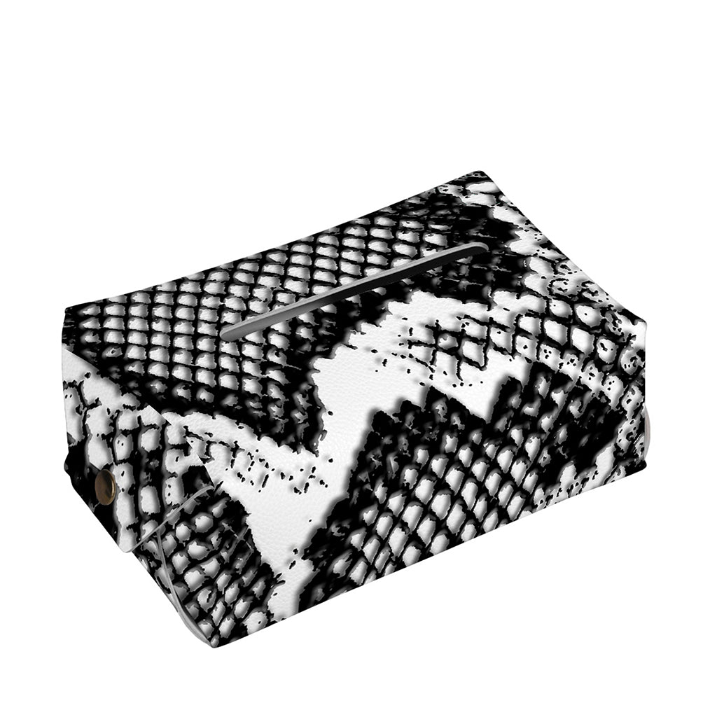 Black And White Snakeskin Print Rectangle Tissue Box Cover