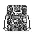 Black And White Snakeskin Print Rectangular Crossbody Bag