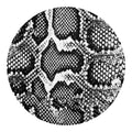 Black And White Snakeskin Print Round Blanket