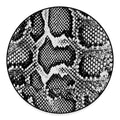 Black And White Snakeskin Print Round Floor Mat