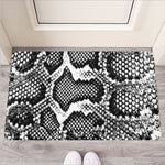 Black And White Snakeskin Print Rubber Doormat