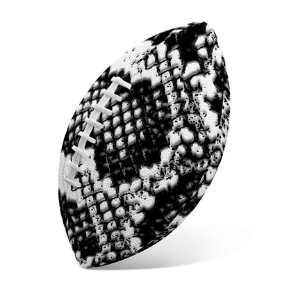 Black And White Snakeskin Print Rugby Ball