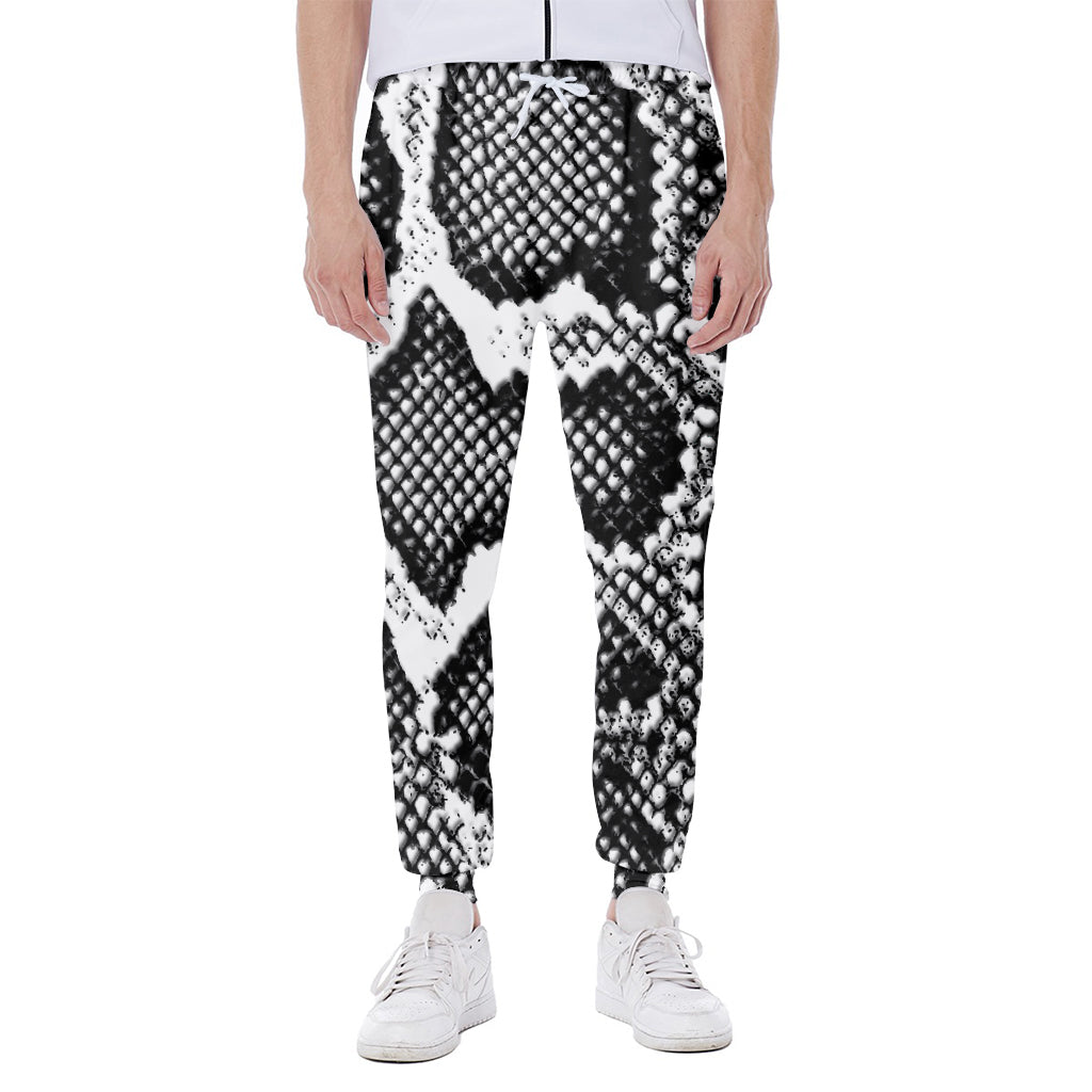 Black And White Snakeskin Print Scuba Joggers