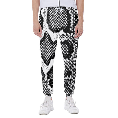 Black And White Snakeskin Print Scuba Joggers