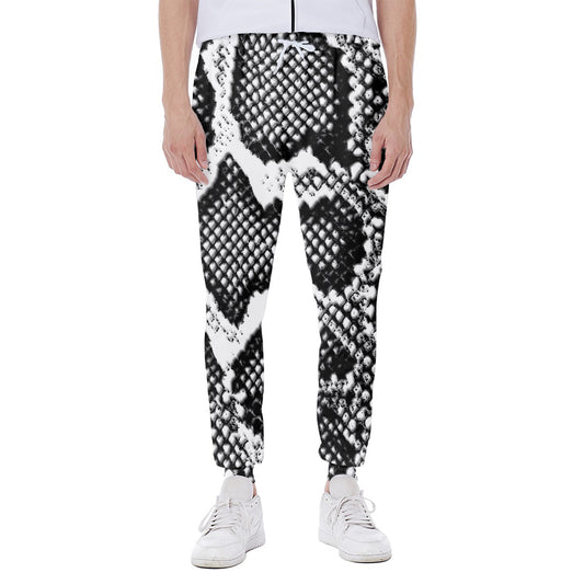 Black And White Snakeskin Print Scuba Joggers