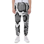 Black And White Snakeskin Print Scuba Joggers