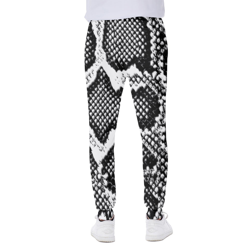 Black And White Snakeskin Print Scuba Joggers