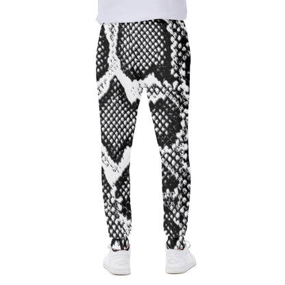 Black And White Snakeskin Print Scuba Joggers
