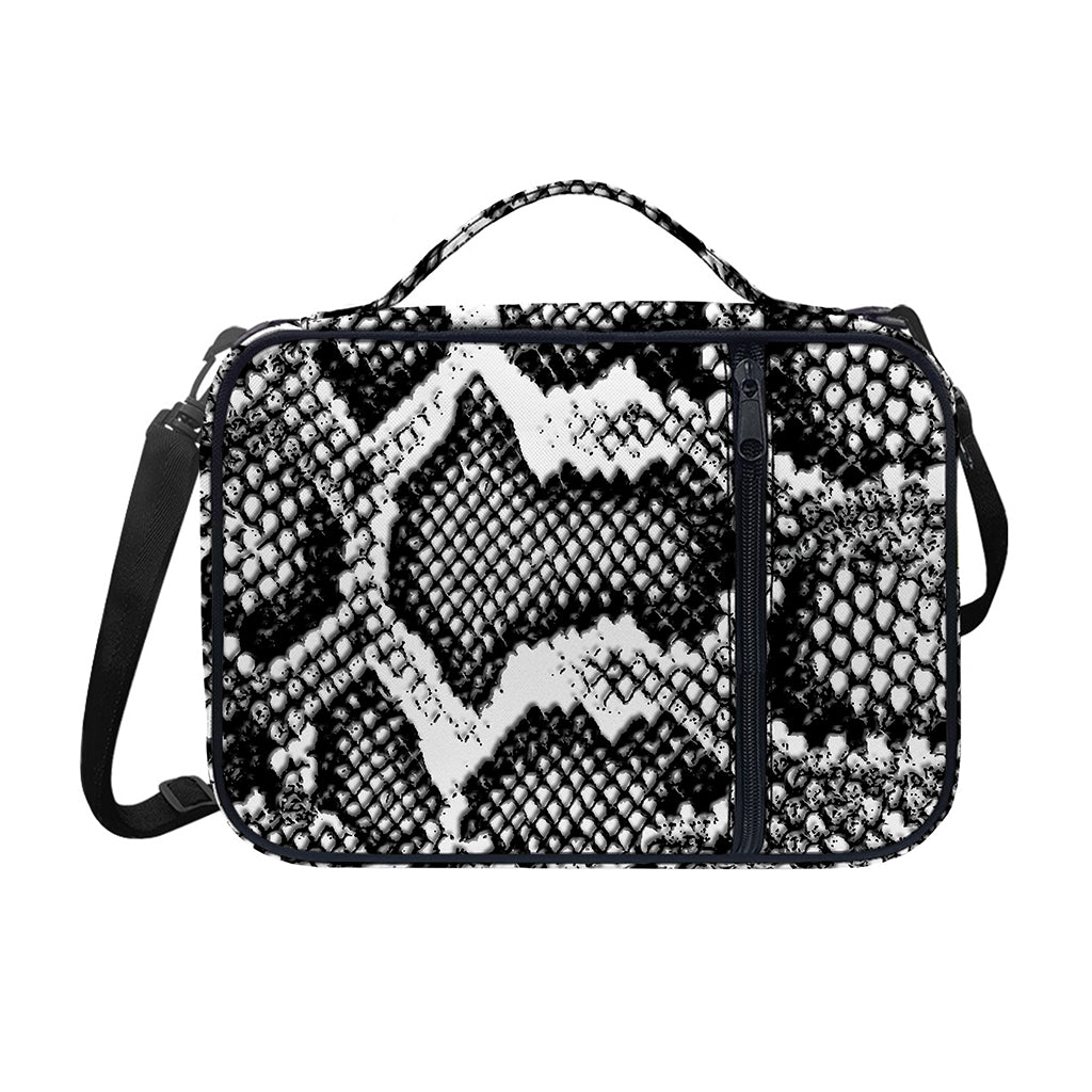 Black And White Snakeskin Print Shoulder Strap Bible Bag