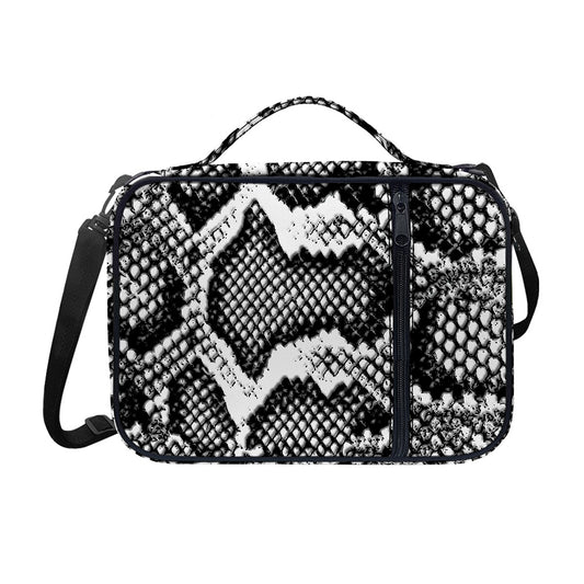 Black And White Snakeskin Print Shoulder Strap Bible Bag