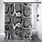 Black And White Snakeskin Print Shower Curtain