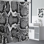 Black And White Snakeskin Print Shower Curtain