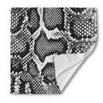 Black And White Snakeskin Print Silk Bandana
