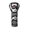 Black And White Snakeskin Print Single Neoprene Wine Tote