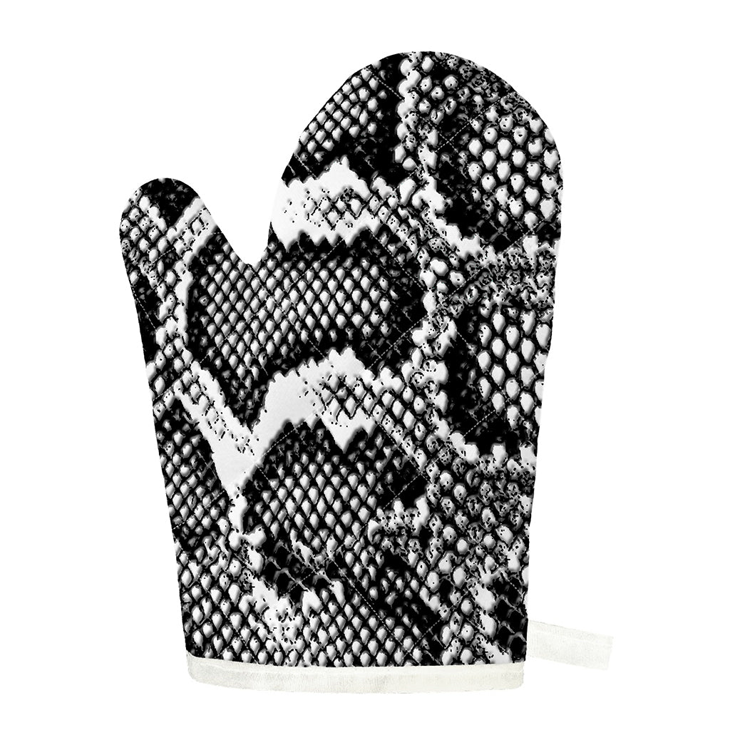 Black And White Snakeskin Print Single Oven Mitt