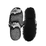 Black And White Snakeskin Print Slippers