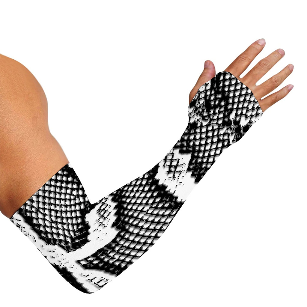 Black And White Snakeskin Print Sun Protection Arm Sleeves