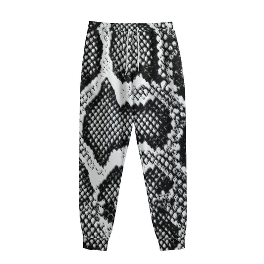 Black And White Snakeskin Print Sweatpants