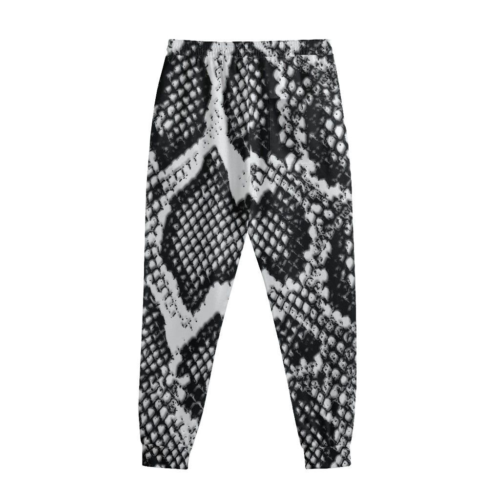 Black And White Snakeskin Print Sweatpants