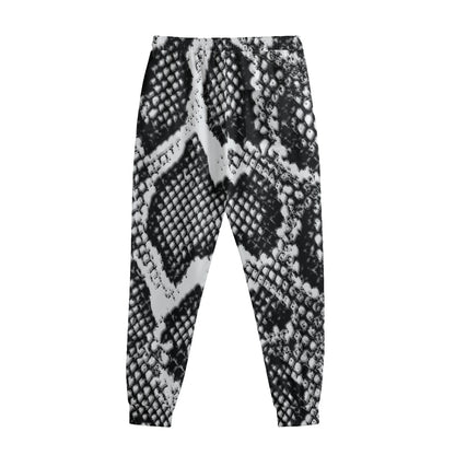 Black And White Snakeskin Print Sweatpants