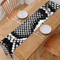 Black And White Snakeskin Print Table Runner