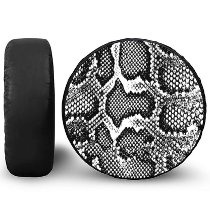Black And White Snakeskin Print Tire Cover