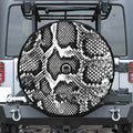 Black And White Snakeskin Print Tire Cover With Camera Hole