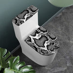 Black And White Snakeskin Print Toilet Lid And Tank Cover Set