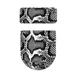 Black And White Snakeskin Print Toilet Lid And Tank Cover Set