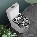 Black And White Snakeskin Print Toilet Lid Cover