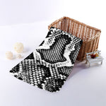 Black And White Snakeskin Print Towel