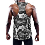 Black And White Snakeskin Print Training Tank Top