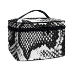 Black And White Snakeskin Print Travel Makeup Bag