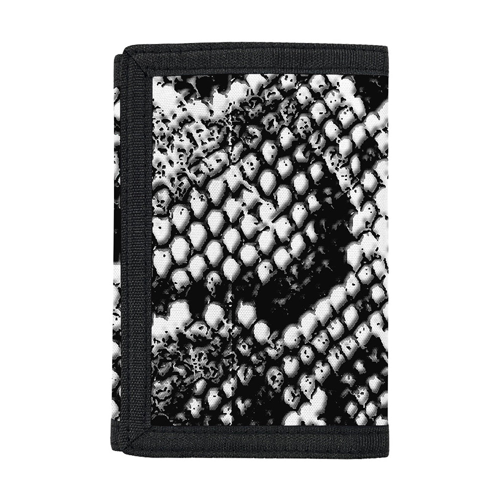 Black And White Snakeskin Print Trifold Wallet