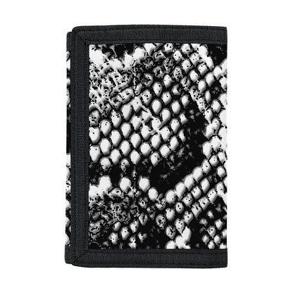 Black And White Snakeskin Print Trifold Wallet