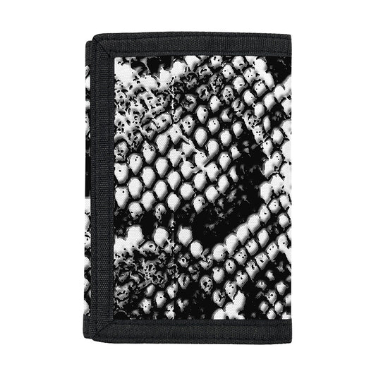 Black And White Snakeskin Print Trifold Wallet