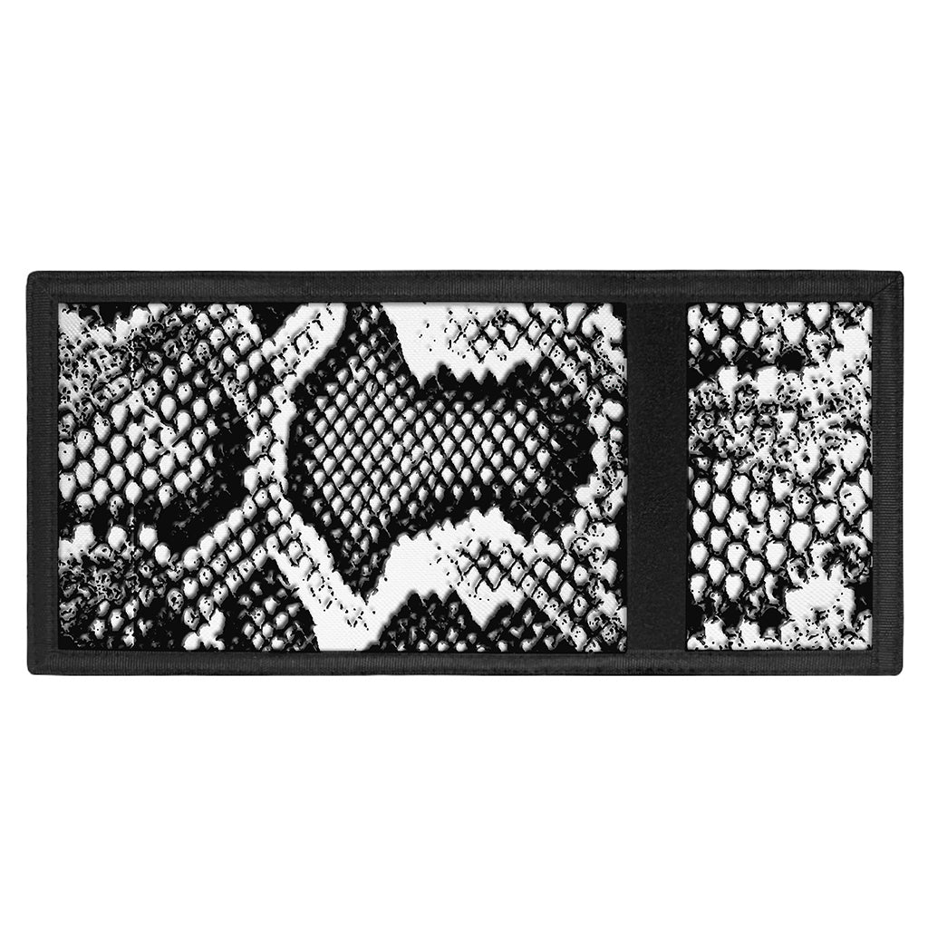 Black And White Snakeskin Print Trifold Wallet