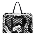 Black And White Snakeskin Print Utility Tote Bag