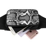 Black And White Snakeskin Print Waist Bag