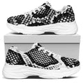 Black And White Snakeskin Print White Chunky Shoes
