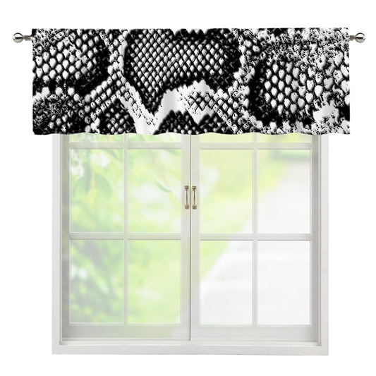Black And White Snakeskin Print Window Valance